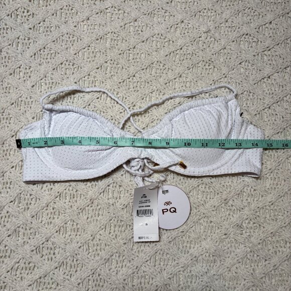 PQ Swim Jasmine White Underwire Bikini Top – Women’s‎ Small NWT - Picture 3 of 4